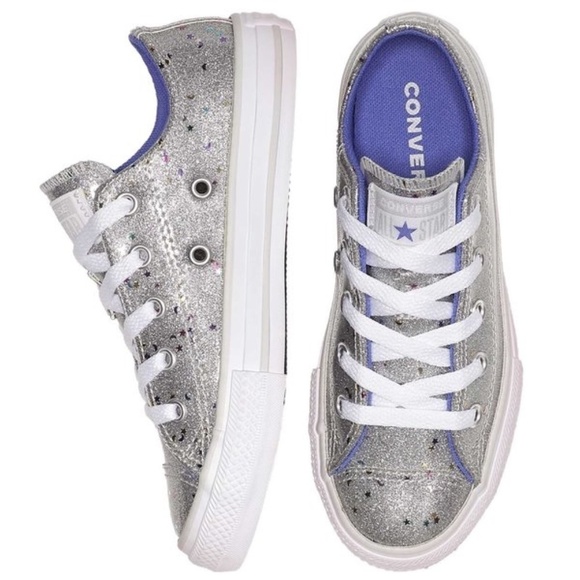 LAST ONE!! New Converse CTAS OX Glitter Sneakers Size 5 - Picture 2 of 16